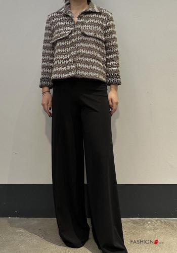 Geometric pattern with collar Cotton Jacket with buttons with pockets - ph 4