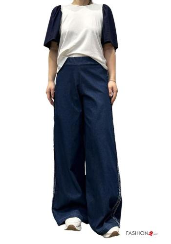flared high waist Cotton Trousers with elastic - ph 4