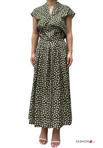 Blusa in Cotone maniche corte Fantasia pois scollo a V - ph 4