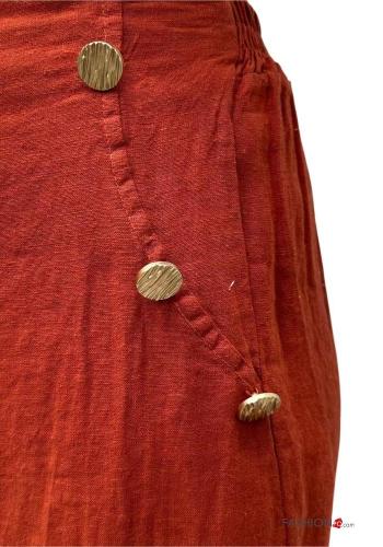 Pantalone in Lino con bottoni con elastico - ph 2