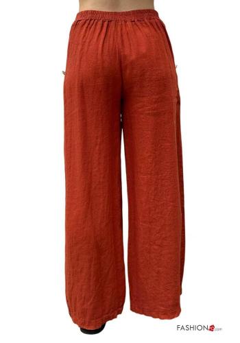 Pantalone in Lino con bottoni con elastico - ph 3