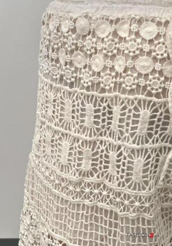Bermuda in Cotone macramé uncinetto con fodera con elastico - ph 2