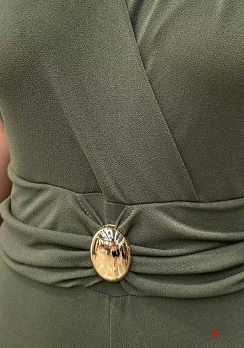 Jumpsuit con fibbia senza maniche scollo a V - ph 2