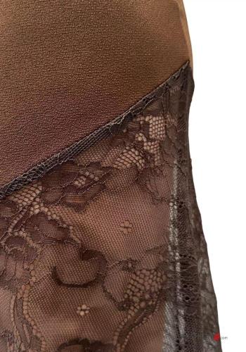 lace trim long sleeve Dress boat neckline - ph 2