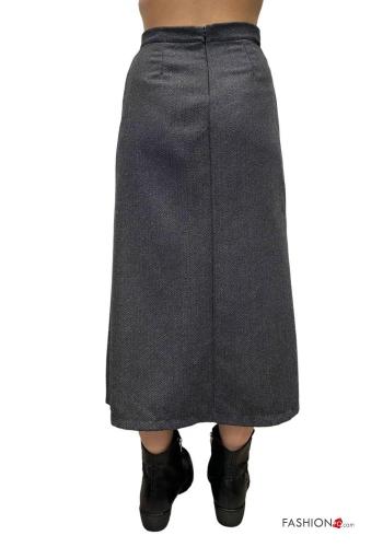 lace trim wrap high waist Skirt with zip - ph 2