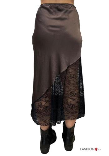 lace trim satin Skirt with elastic - ph 2