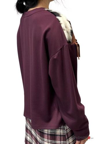 long sleeve crew neck Sweatshirt with fringe - ph 3