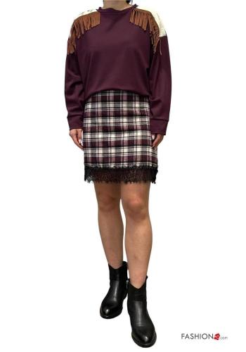 long sleeve crew neck Sweatshirt with fringe - ph 4