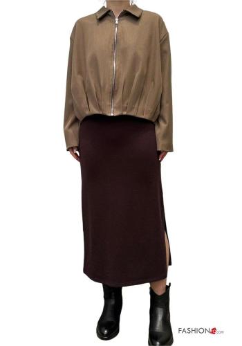 with collar Bomber Jacket with pockets with lining with zip - ph 3