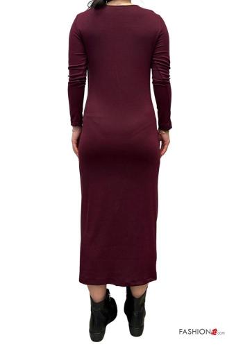 long sleeve crew neck Dress with buttons - ph 3