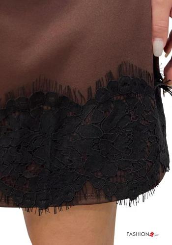 long sleeve crew neck lace trim Dress - ph 2