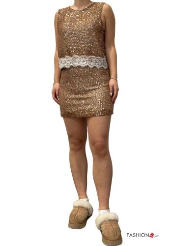 Mini skirt with lining with elastic with sequins - ph 4