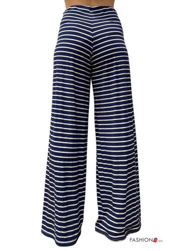 Pantalone in Cotone Fantasia righe con elastico - ph 2