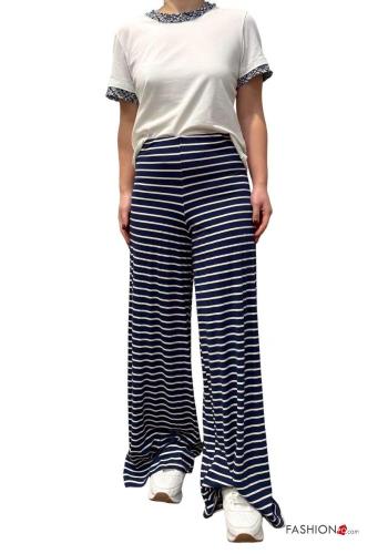 Pantalone in Cotone Fantasia righe con elastico - ph 3