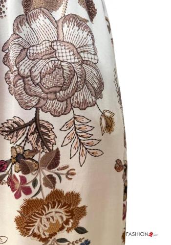 Pantalone wide leg Fantasia floreale con tasche con elastico - ph 3