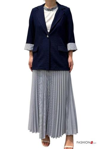 Streifenmuster plissiert Rock mit gummizug - ph 4