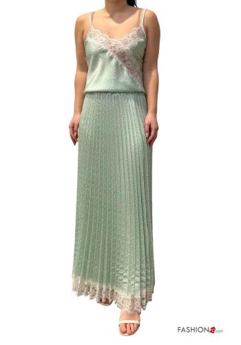 gepunktet plissiert Spitze- Rock mit gummizug - ph 4