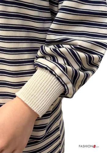 Sweatshirt em Algodão manga comprida às riscas com capuz - ph 3