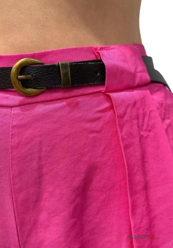 Calças wide leg com cinto com bolsos com elástico - ph 3