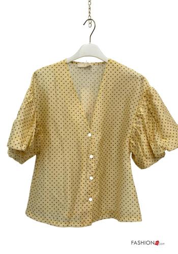 Camisa manga balão Padrão bolas com botões - ph 4