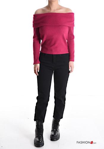 Ribbed long sleeve Long sleeved top bardot neckline - ph 5