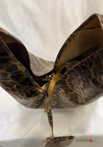 Shopper (Tote) in Vera pelle Fantasia animalier con portamonete con pochette - ph 3