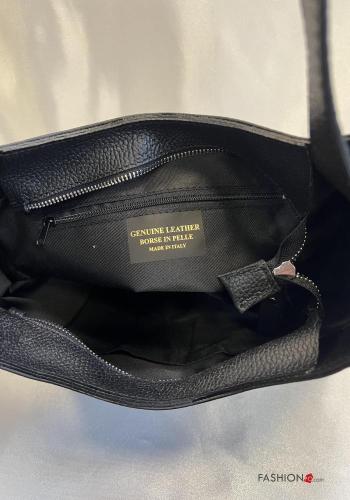 Sac porté épaule en Cuir Véritable avec fermeture éclair - ph 6