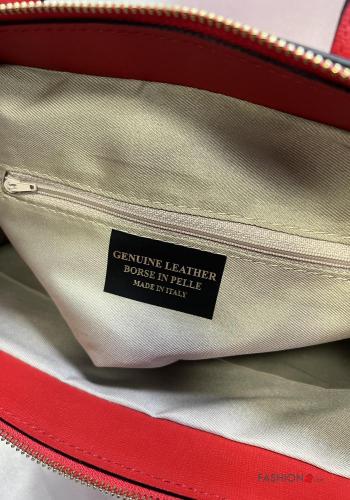 Borsa in Vera pelle con tasche con portafoglio con tracolla con zip - ph 6