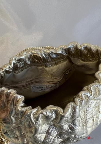 Borsa a spalla in Vera pelle con tracolla con catena - ph 5