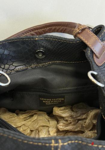 Borsa a mano in Vera pelle Fantasia pitonata con tracolla - ph 5