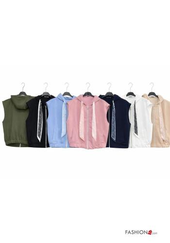 Sweatshirt sem mangas com fecho com bolsos com capuz - ph 2