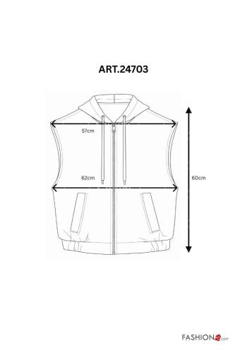 Sweatshirt sem mangas com fecho com bolsos com capuz - ph 5