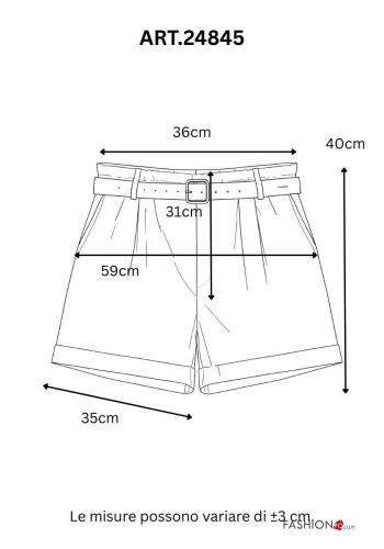 Shorts aus Baumwolle mit Gürtel - ph 3