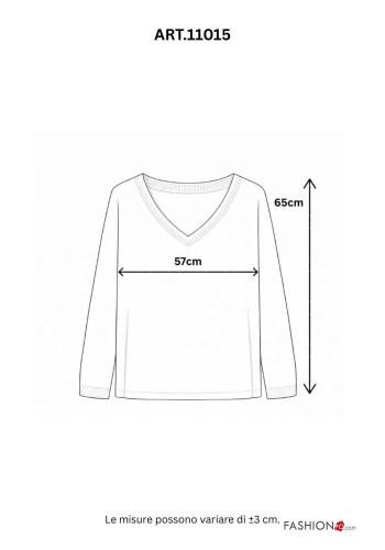 Lurex Strickpullover mit V-Ausschnitt - ph 4