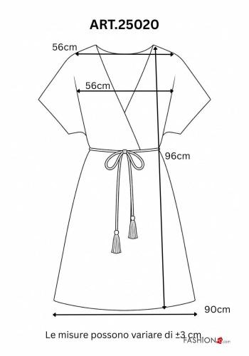Kleid mit Gürtel mit V-Ausschnitt - ph 2