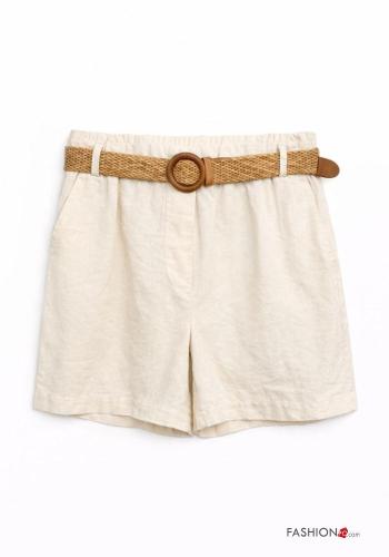 Pantaloncino Short in Lino con tasche - ph 2