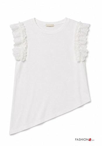 T-shirt in Cotone in pizzo sangallo - ph 2