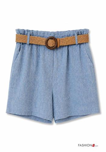 Pantaloncino Short in Lino con tasche - ph 2