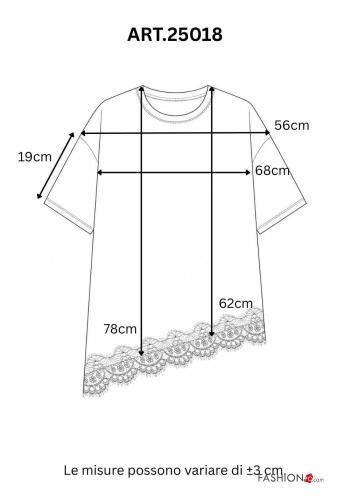 T-shirt em Algodão renda - ph 3