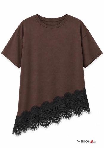 T-shirt in Cotone in pizzo sangallo - ph 2