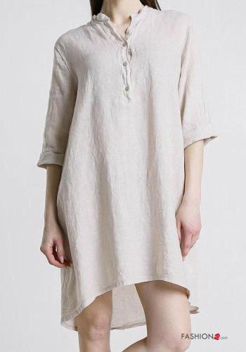 Abito in Lino con bottoni maniche a tre quarti - ph 2