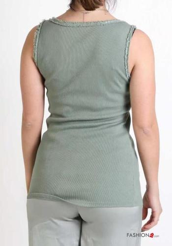 Ribbed Cotton Tank-Top with sequins - ph 2