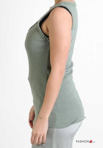 Ribbed Cotton Tank-Top with sequins - ph 3