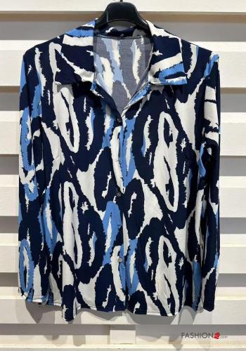 Blusa manga comprida Padrão Geométrico com botões - ph 4