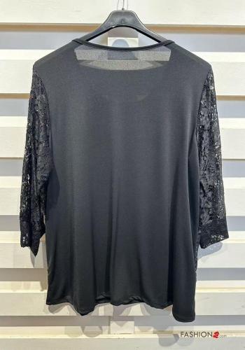 Blusa pizzo maniche lunghe Fantasia colorata - ph 5