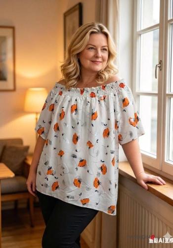 T-shirt maniche corte Fantasia con foglie - ph 2