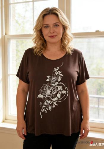 T-shirt maniche corte girocollo Fantasia floreale - ph 2