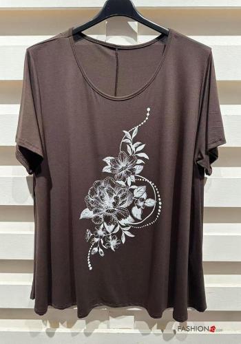 T-shirt maniche corte girocollo Fantasia floreale - ph 3