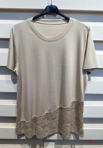 T-shirt girocollo pizzo maniche corte - ph 2