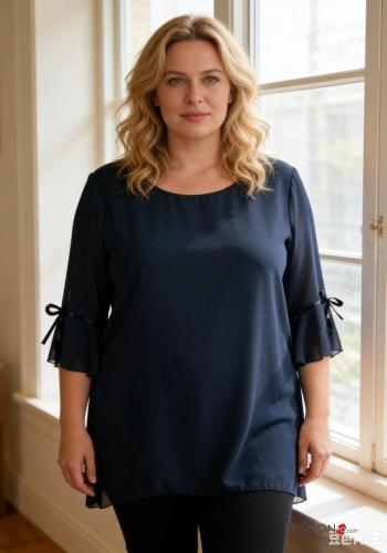 T-shirt chiffon maniche corte girocollo - ph 3